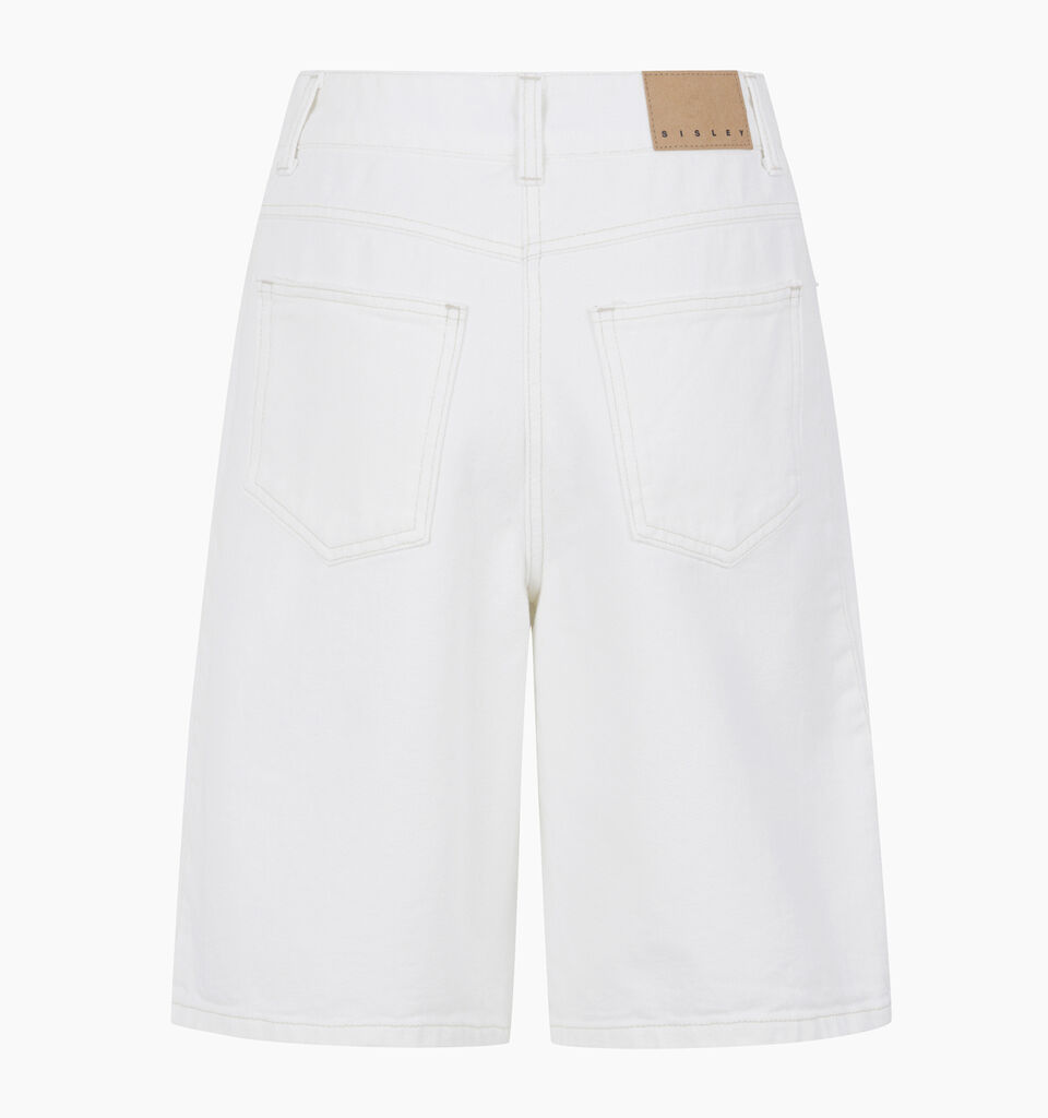 White denim bermudas - sisley k jeans shorts - White | Sisley K image number 2